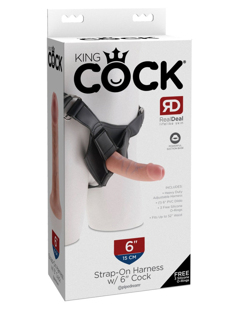 Pipedream - King Cock - Strap-on-Harness mit Dildo - 15 cm - Helle Hautfarbe - Erotiekvoordeel.nl
