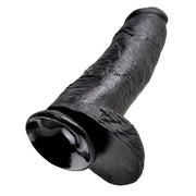 Pipedream King Cock - Black Dildo with Scrotum - 30 cm - Black-Erotiekvoordeel.nl