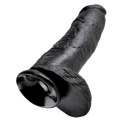 Pipedream King Cock - Black Dildo with Scrotum - 30 cm - Black-Erotiekvoordeel.nl