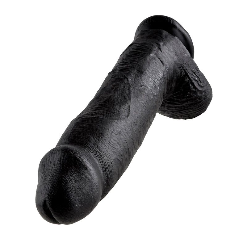 Pipedream King Cock - Black Dildo with Scrotum - 30 cm - Black-Erotiekvoordeel.nl