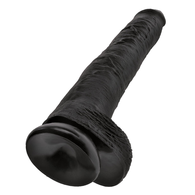 Pipedream King Cock - Zwarte Dildo met Scrotum - 35 cm - Zwart-Erotiekvoordeel.nl