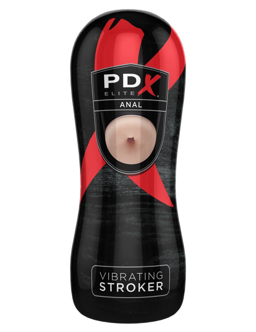 Pipedream - PDX Elite Vibrating Anal Stroker - Light Skin Tone/Black - Erotiekvoordeel.nl