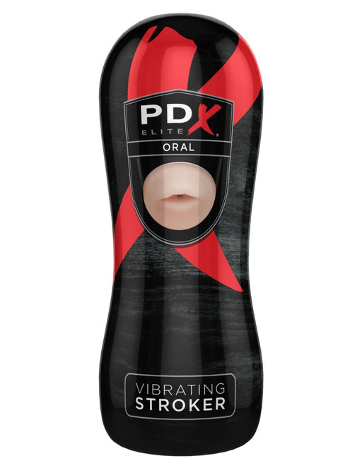 Pipedream - Wibrujący Masturbator Oralny PDX Elite - Jasny Odcień Skóry/czarny - Erotiekvoordeel.nl