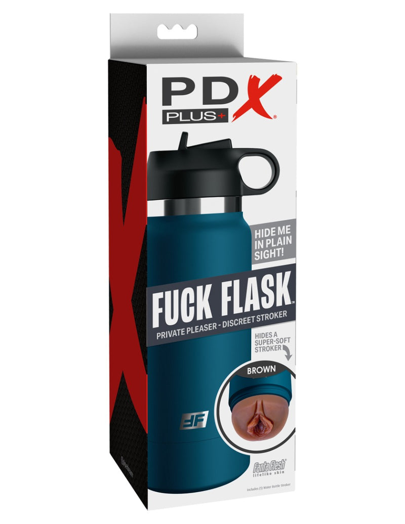 Pipedream - PDX Plus Fuck Flask Private Pleaser Discreet Stroker - Masturbateur vaginal en forme de bouteille d'eau - Brun - Erotiekvoordeel.nl