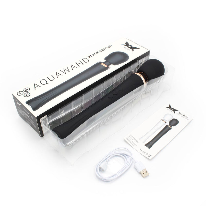 Pixey - Aqua Wand Vibrator - The Black Edition - black-Erotiekvoordeel.nl