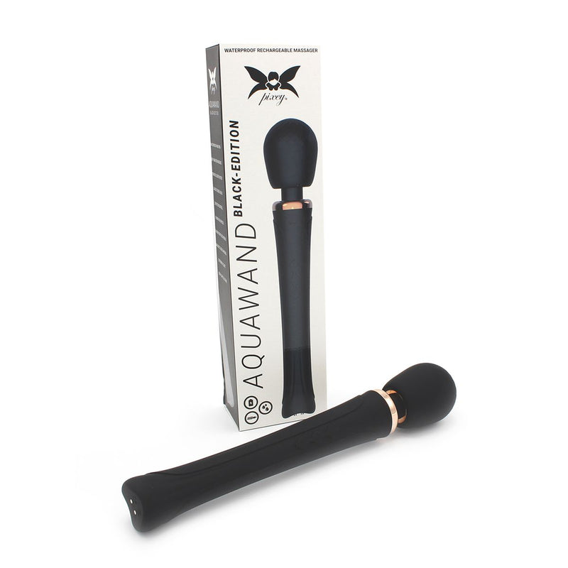 Pixey - Aqua Wand Vibrator - The Black Edition - black-Erotiekvoordeel.nl