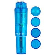Pocket Pleasure - Pocket Rocket Massager - 4 attachments - Blue-Erotiekvoordeel.nl
