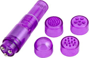 Pocket Pleasure - Pocket Rocket Massager - 4 opzetstukjes - Paars-Erotiekvoordeel.nl