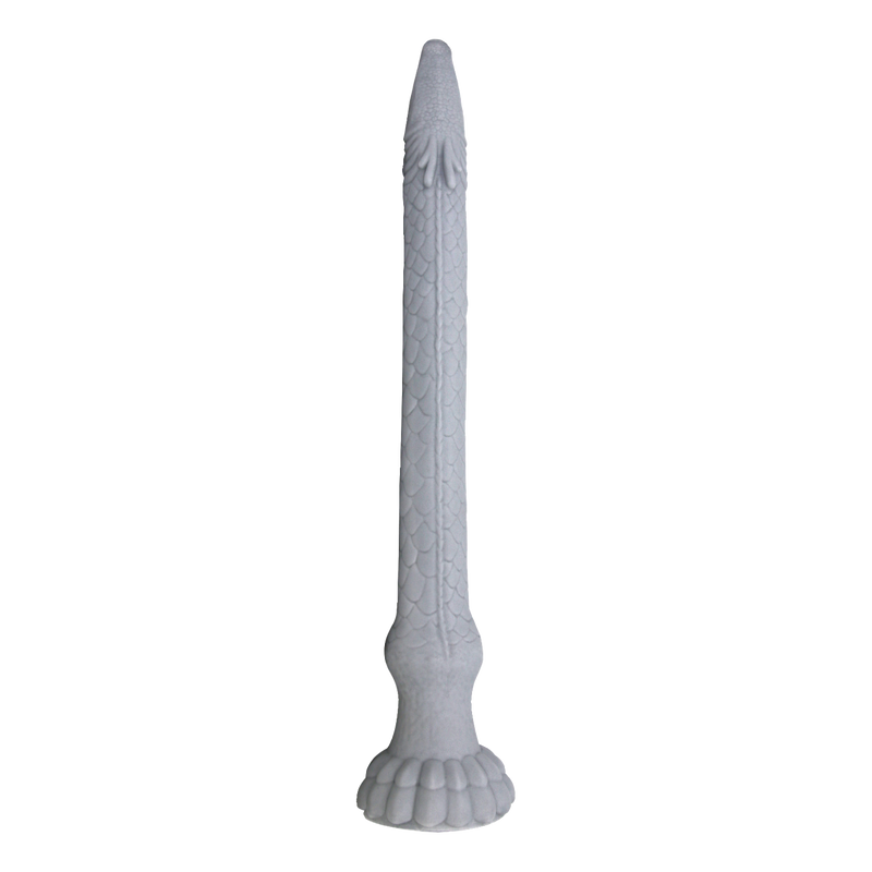 Power Monsters - Basilisk - Taps Toelopende Fantasie Dildo - Grijs-Erotiekvoordeel.nl