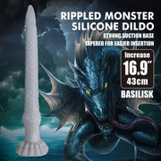 Power Monsters - Basilisk - Taps Toelopende Fantasie Dildo - Grijs-Erotiekvoordeel.nl