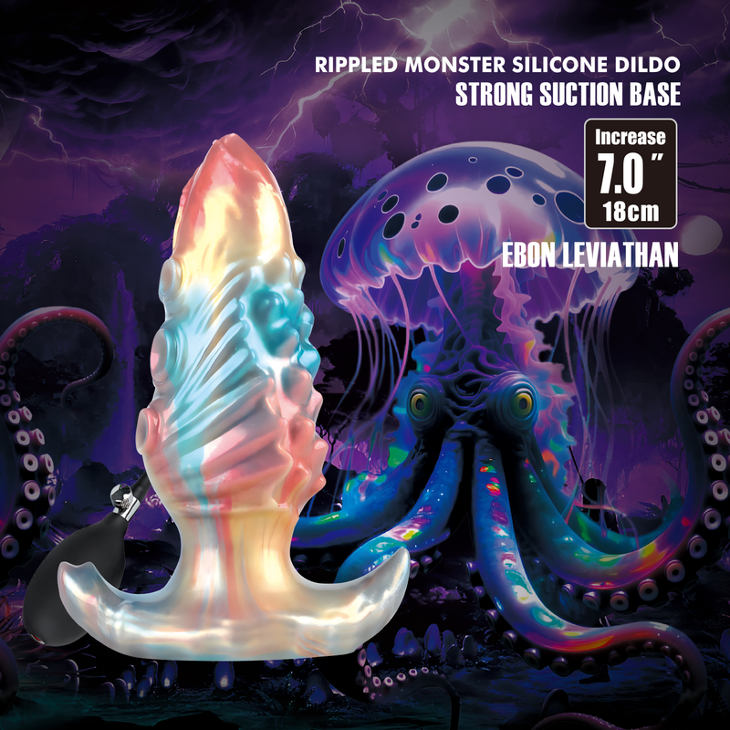 Power Monsters - Ebon Leviathan - Plug anal inflable - 18 cm - Multicolor-Erotiekvoordeel.nl