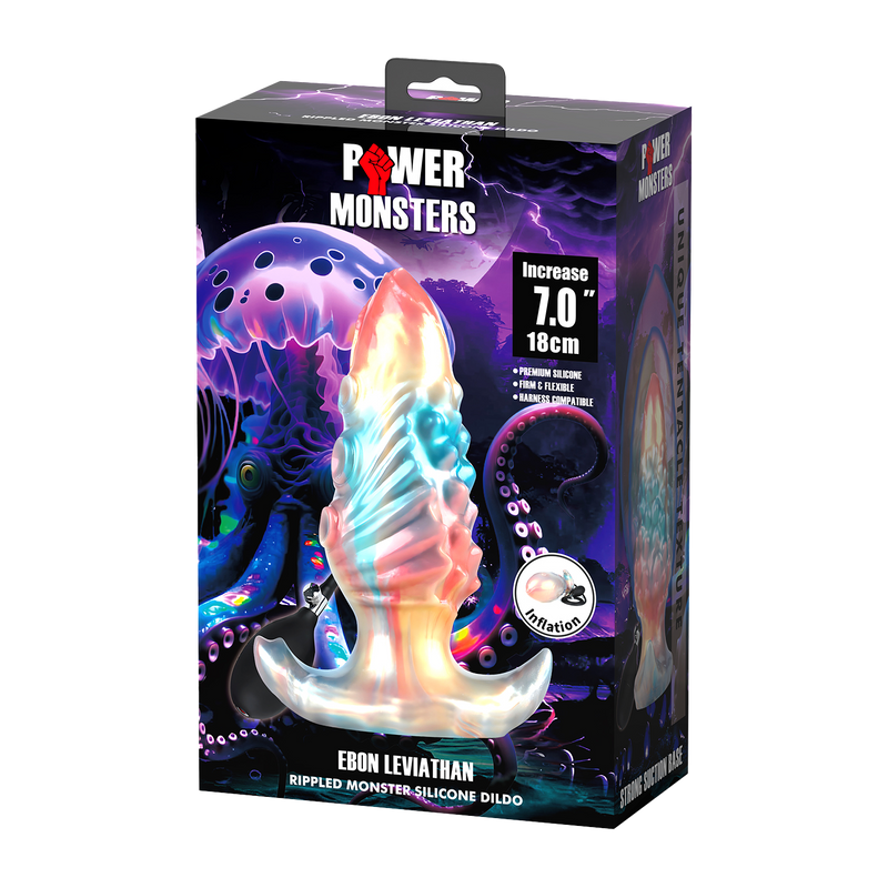 Power Monsters - Ebon Leviathan - Plug anal inflable - 18 cm - Multicolor-Erotiekvoordeel.nl