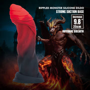 Power Monsters - Infernal Goliath - Monster-Dildo - 25 cm - Schwarz/Rot - Erotiekvoordeel.nl