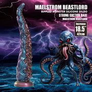 Power Monsters - Maelstrom Beastlord - Consolador con tentáculos - Azul/Morado/Dorado-Erotiekvoordeel.nl