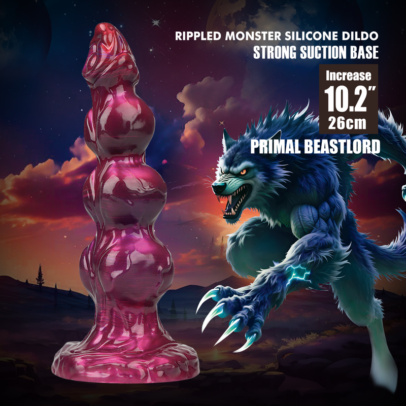 Power Monsters - Primal Beastlord - Dildo gigante - 26 cm - Rosso/Rosa-Erotiekvoordeel.nl