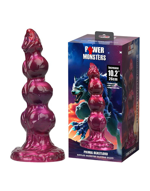 Power Monsters - Primal Beastlord - Dildo mostruoso - 26 cm - Rosso/Rosa-Erotiekvoordeel.nl
