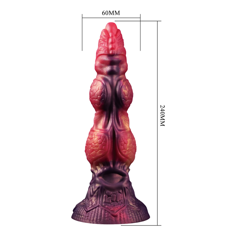 Power Monsters - Savage BeastLord - Monster Dildo - 24 cm - Orange/Red/Gold-Erotiekvoordeel.nl