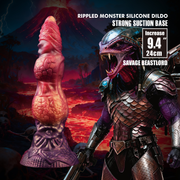 Power Monsters - Savage BeastLord - Monster Dildo - 24 cm - Orange/Red/Gold-Erotiekvoordeel.nl