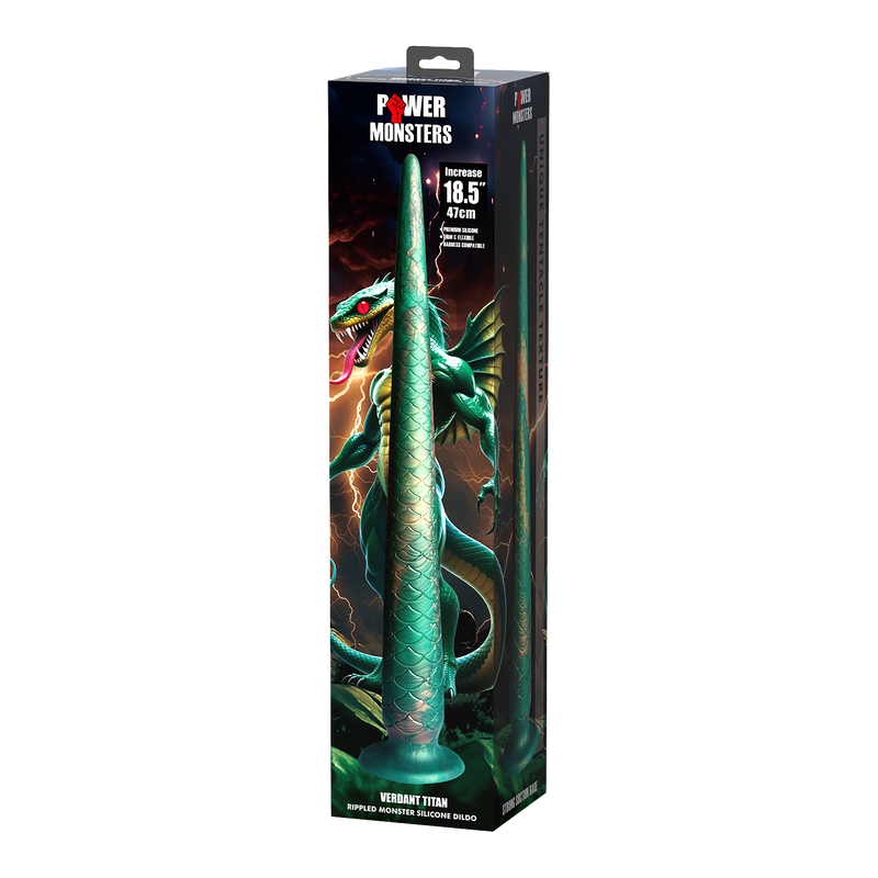 Power Monsters - Verdant Titan - Mythical Tail Dildo - Groen/Goud-Erotiekvoordeel.nl