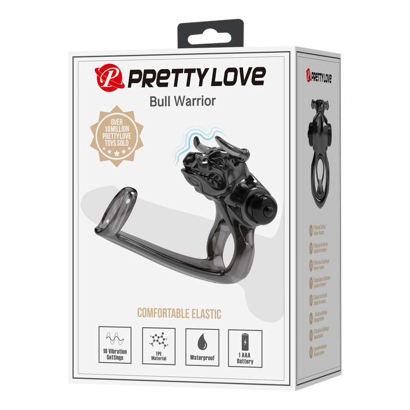 Pretty Love - Bull Warrior - Pierścień Na Penisa - Czarny-Erotiekvoordeel.nl