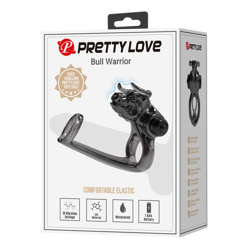 Pretty Love - Bull Warrior - Cock Ring - Black-Erotiekvoordeel.nl