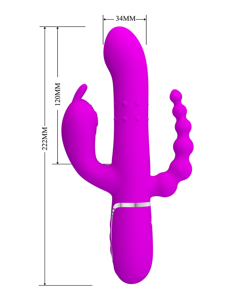Pretty Love - Cammy - Vibratore triplo - Rosa intenso - Erotiekvoordeel.nl