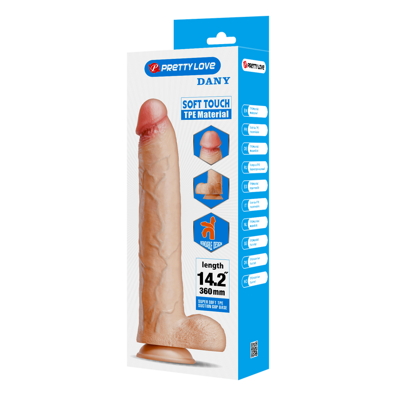 Pretty Love - Dany - Dildo Super Grande - 36 cm - Colore Pelle Chiaro-Erotiekvoordeel.nl