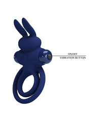 Pretty Love - Darey - Rabbit Cock Ring - Dark Blue - Erotiekvoordeel.nl