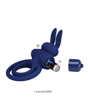 Pretty Love - Darey - Rabbit Cockring - Dark Blue-Erotiekvoordeel.nl