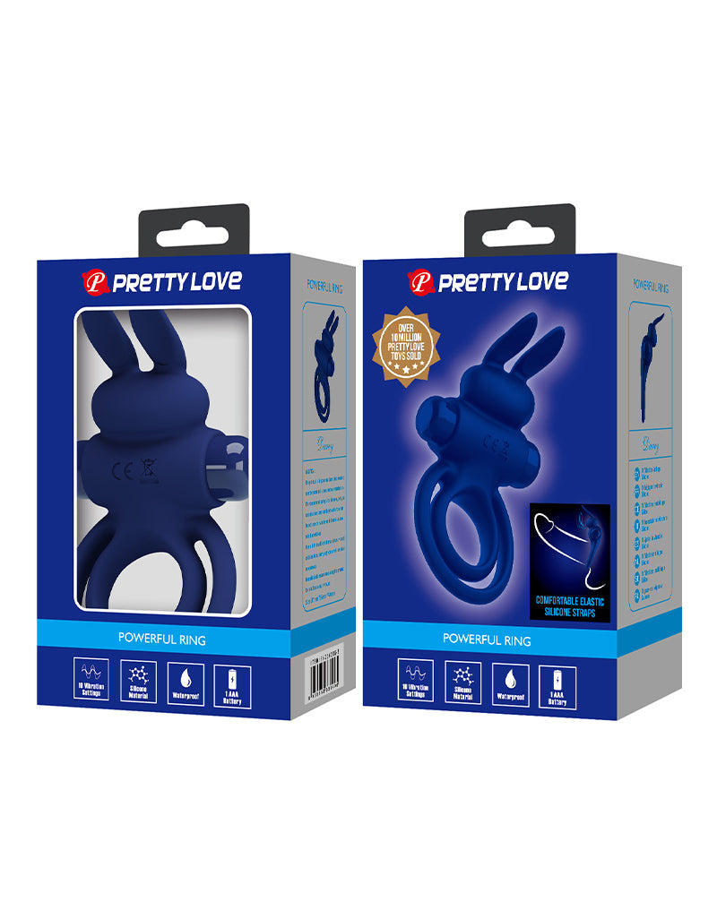 Pretty Love - Darey - Rabbit Cockring - Dark Blue-Erotiekvoordeel.nl