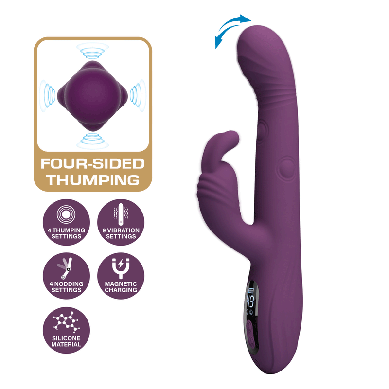 Pretty Love - Dee - Rabbit-Vibrator mit LED-Display - Violet-Erotiekvoordeel.nl