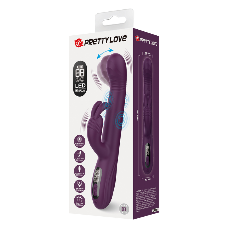 Pretty Love - Dee - Rabbit-Vibrator mit LED-Display - Violet-Erotiekvoordeel.nl