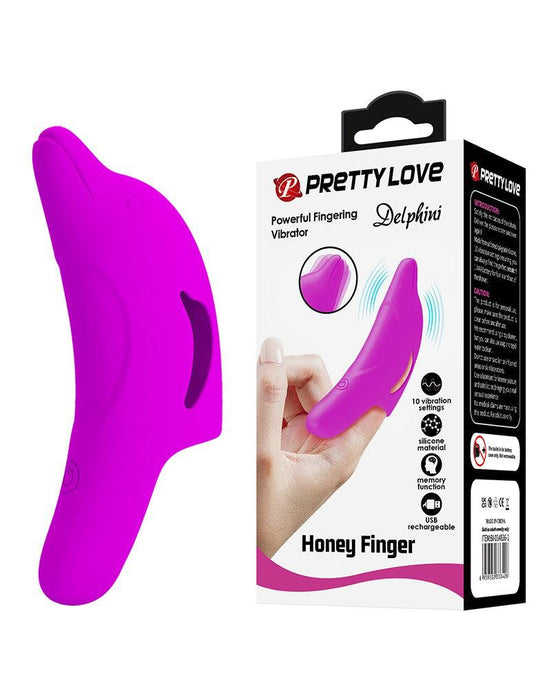 Pretty Love - Delphini - Vinger Vibrator - Roze - Siliconen - USB Oplaadbaar - 10 standen-Erotiekvoordeel.nl