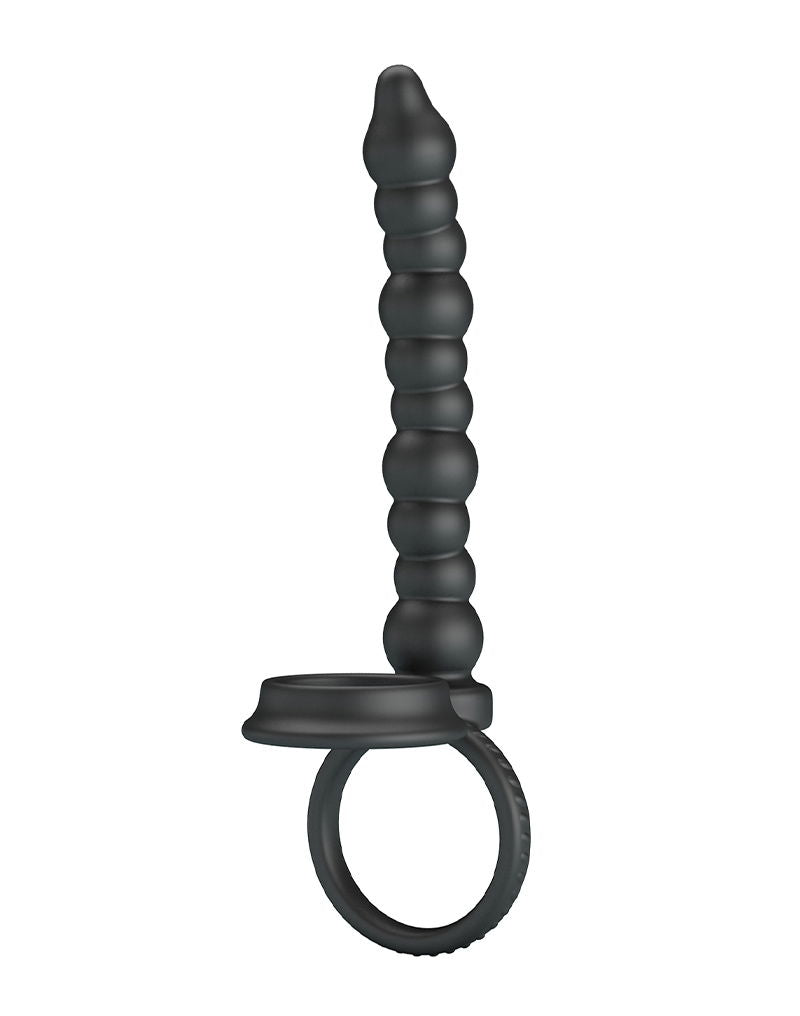 Pretty Love - Dillion - Anillo para el pene con bolas anales - Negro - Erotiekvoordeel.nl