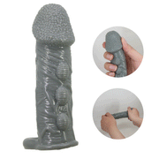 Pretty Love - Faylen - Realistische Penis Sleeve - Donkergrijs-Erotiekvoordeel.nl