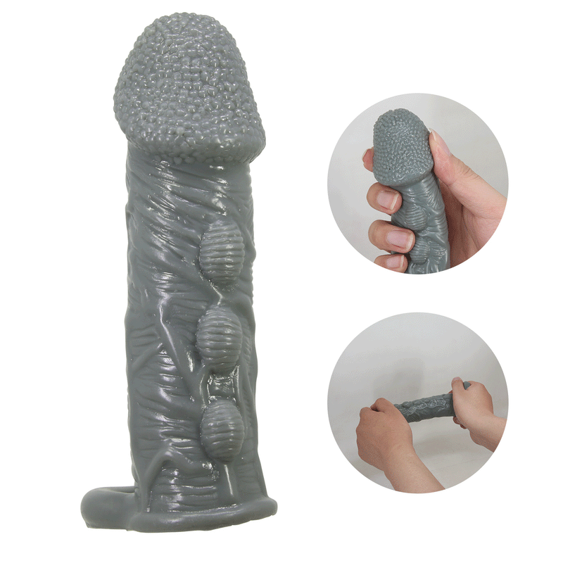 Pretty Love - Faylen - Realistische Penis Sleeve - Donkergrijs-Erotiekvoordeel.nl