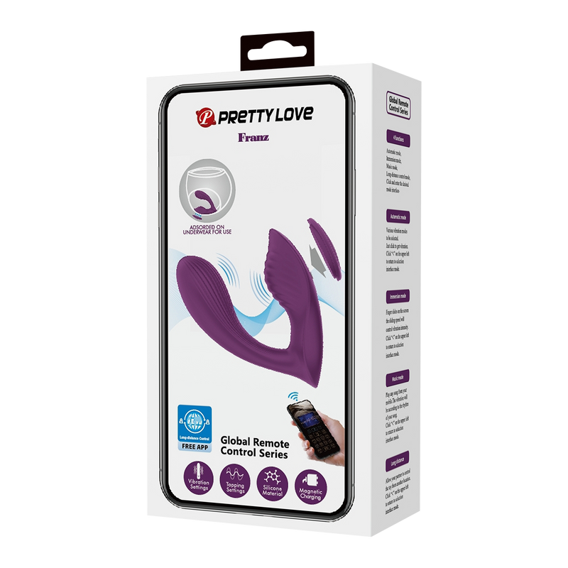 Pretty Love - Franz - Vibratore indossabile - Vibratore per collant - Slip vibranti - Viola - Erotiekvoordeel.nl