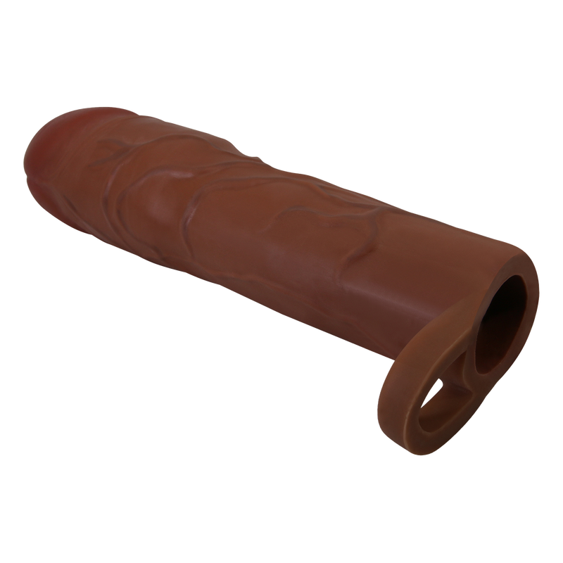 Pretty Love - Gerd - Cockring met verlengde Penis Sleeve - 75mm - Bruin-Erotiekvoordeel.nl