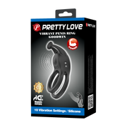 Pretty Love - Goodwin - Vibrating Double Cock Ring - Black-Erotiekvoordeel.nl