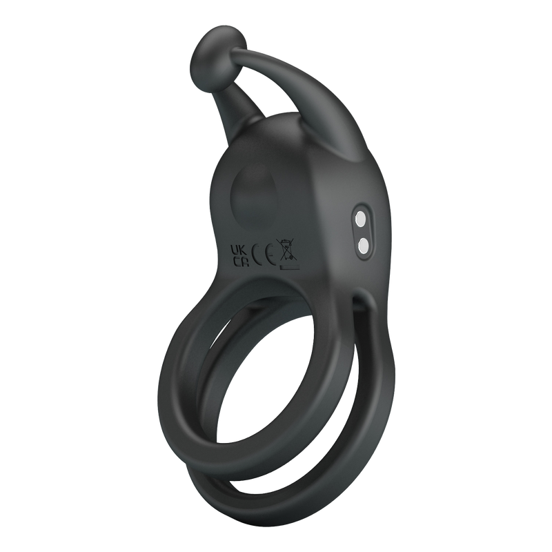 Pretty Love - Goodwin - Vibrating Double Cock Ring - Black-Erotiekvoordeel.nl
