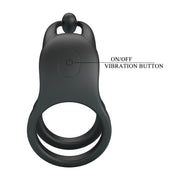 Pretty Love - Goodwin - Vibrating Double Penis Ring - Black-Erotiekvoordeel.nl