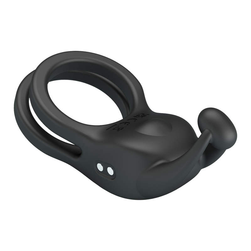 Pretty Love - Goodwin - Vibrating Double Cock Ring - Black-Erotiekvoordeel.nl