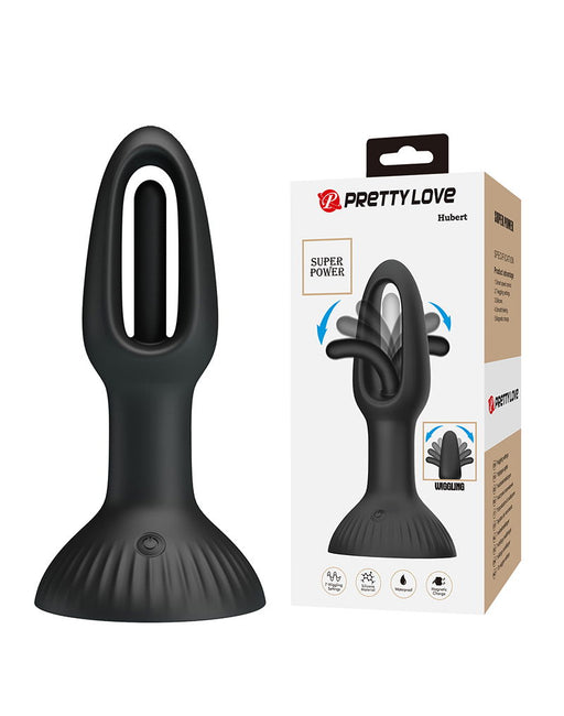 Pretty Love - Hubert - Plug anale vibrante - Vibratore anale - Con linguetta oscillante - Nero-Erotiekvoordeel.nl