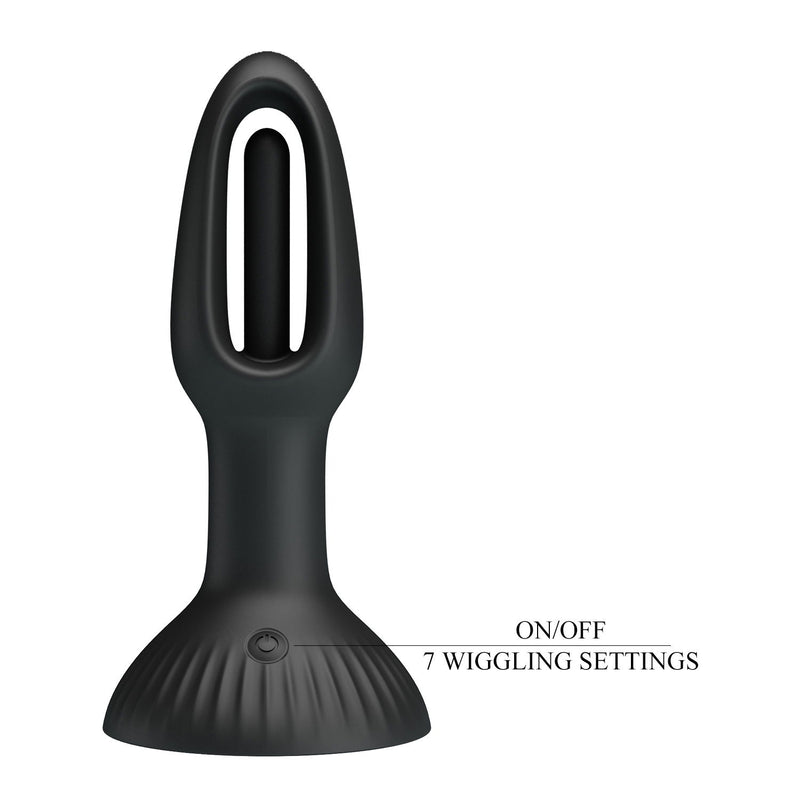 Pretty Love - Hubert - Plug anale vibrante - Vibratore anale - Con linguetta oscillante - Nero-Erotiekvoordeel.nl