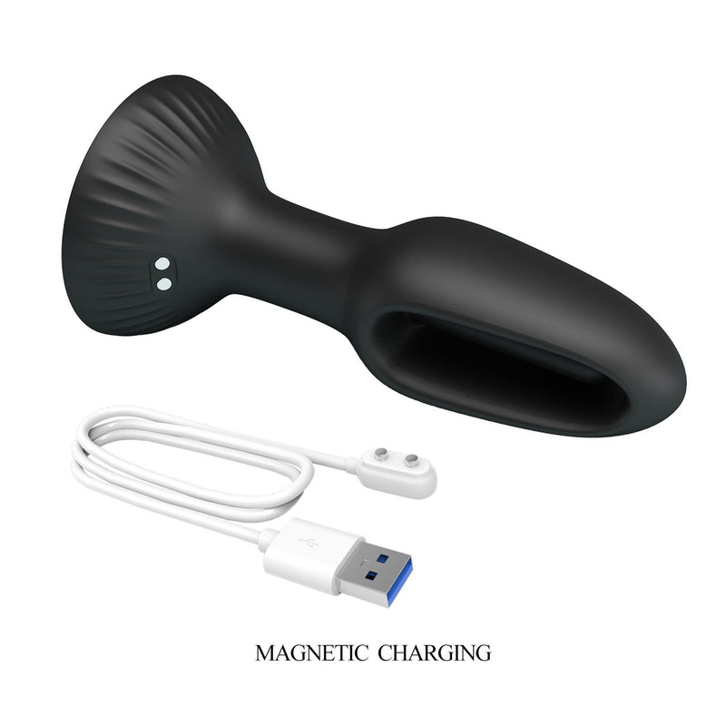 Pretty Love - Hubert - Plug anale vibrante - Vibratore anale - Con linguetta oscillante - Nero-Erotiekvoordeel.nl