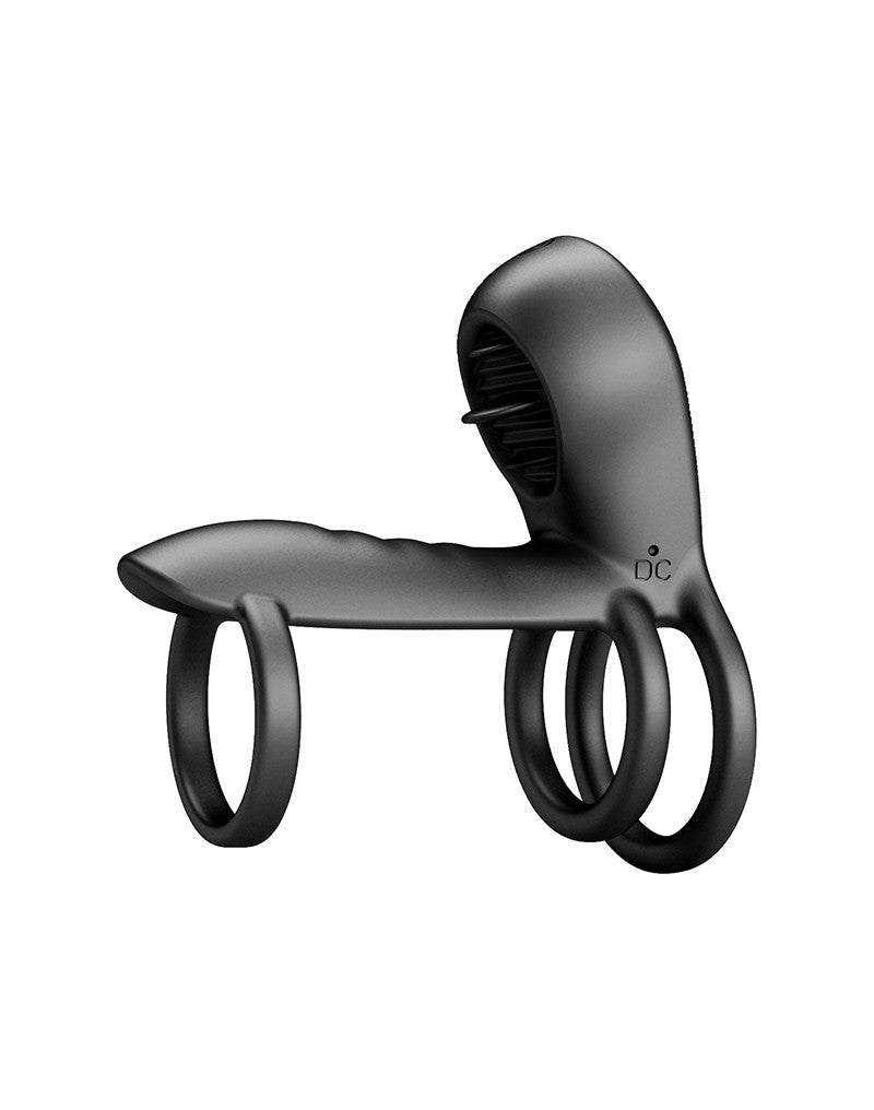 Pretty Love - Jammy - Cockring Vibrator met Clitoris Stimulator - Zwart - Unieke Drievoudige Ringontwerp-Erotiekvoordeel.nl