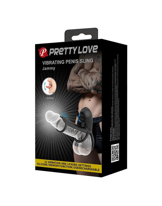 Pretty Love - Jammy - Cockring Vibrator met Clitoris Stimulator - Zwart - Unieke Drievoudige Ringontwerp-Erotiekvoordeel.nl