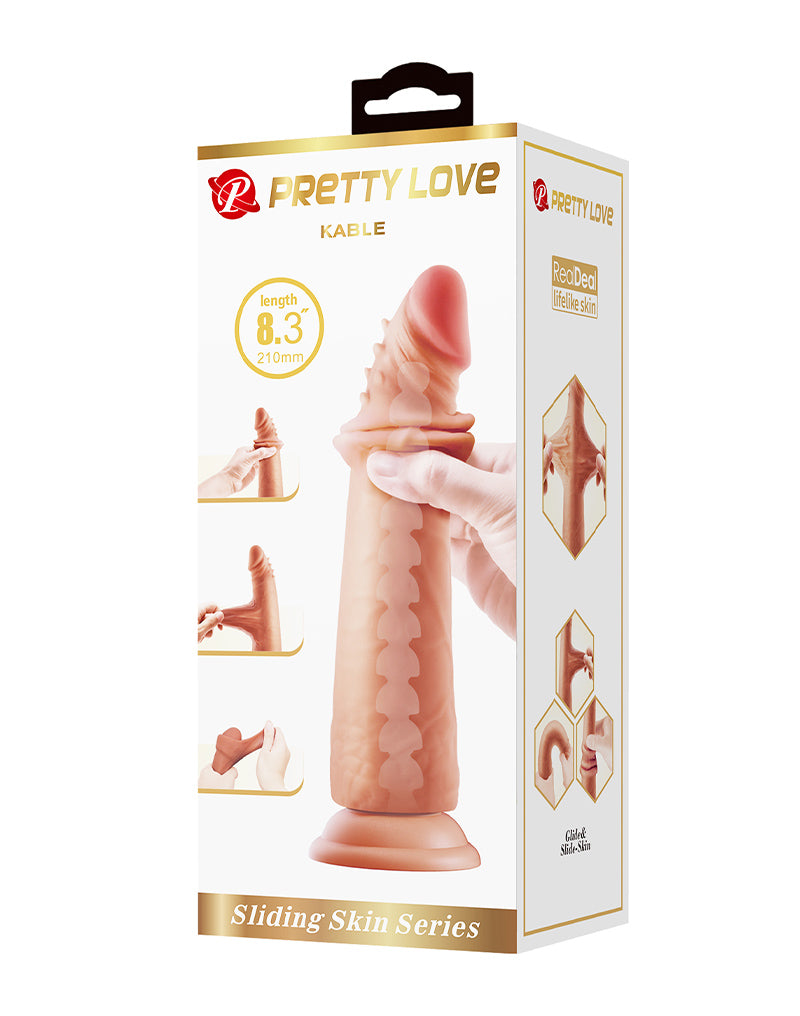 Pretty Love - Kable - Gode réaliste Sliding Skin - 21 cm - Couleur peau moyenne - Erotiekvoordeel.nl