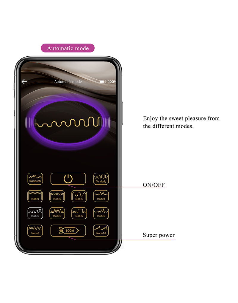 Pretty Love - Klay - Vibromasseur œuf à pulsations - Contrôle via application - Violet-Erotiekvoordeel.nl