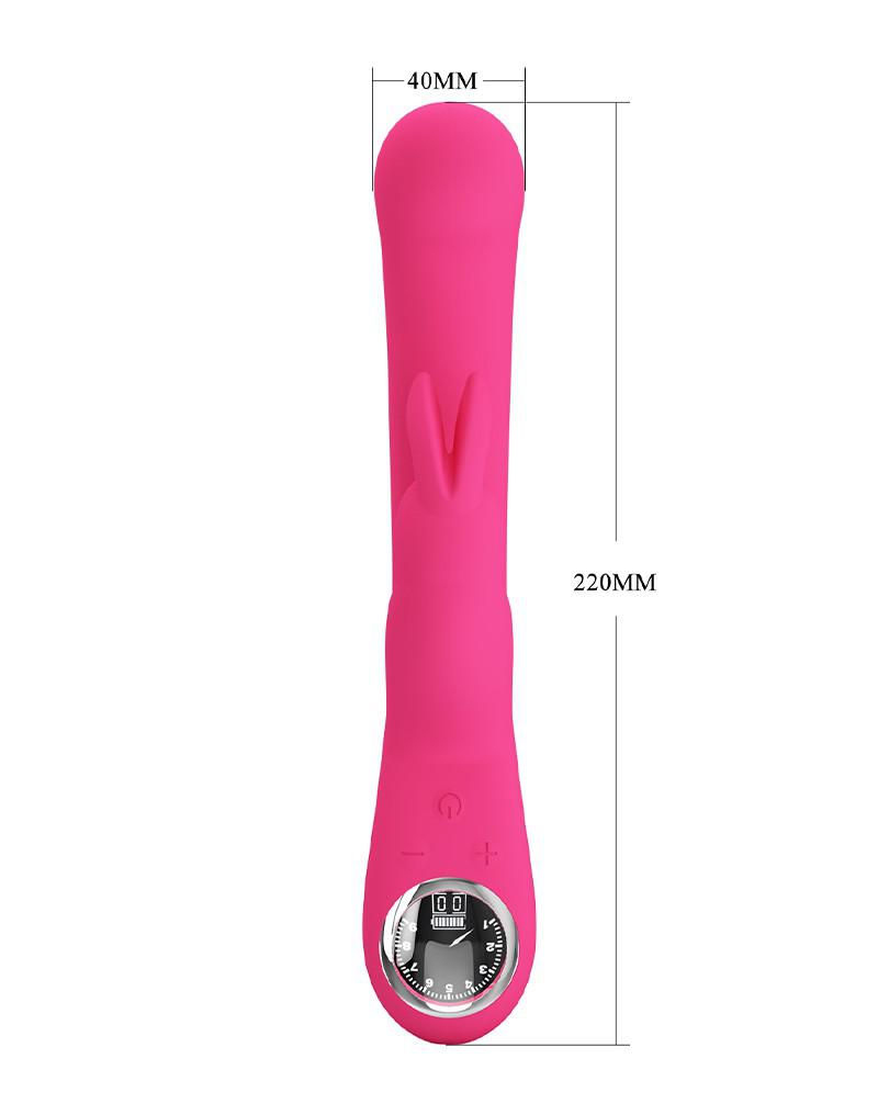 Pretty Love - Lamar - Rabbit Vibrator- Met LCD Display - Roze-Erotiekvoordeel.nl